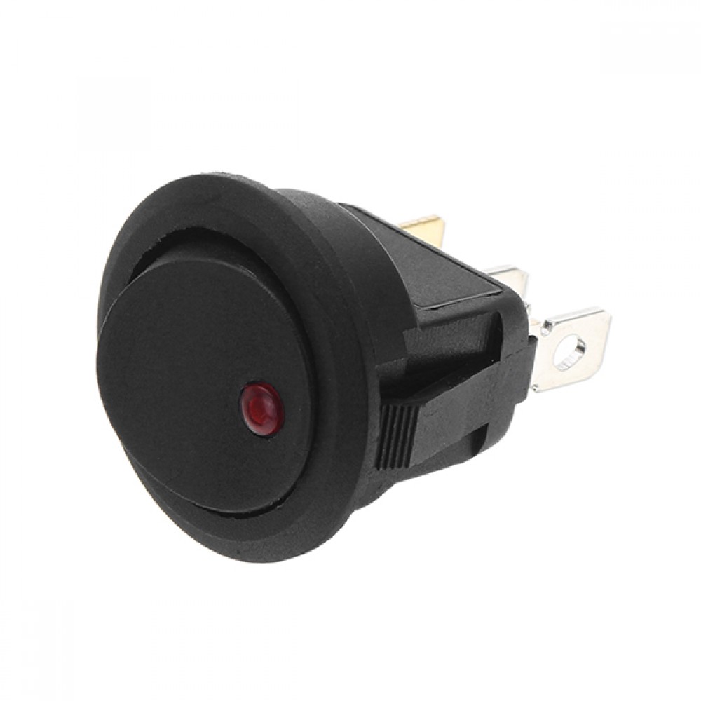 10Pcs Rocker Switch with Red LED Light On/Off Round Boat Rocker Switch ...
